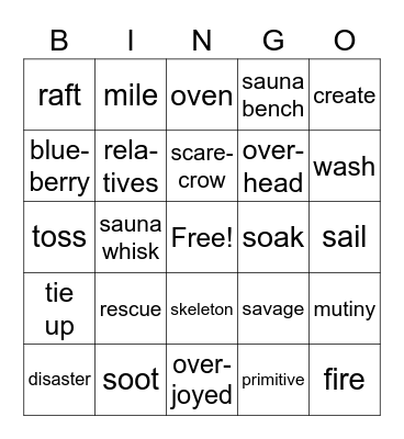 5a Lesson 34-36 Bingo Card