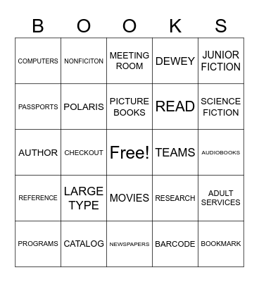 ROUND LAKE LIBRARY BINGO Card