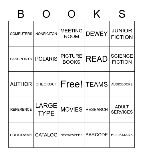 ROUND LAKE LIBRARY BINGO Card