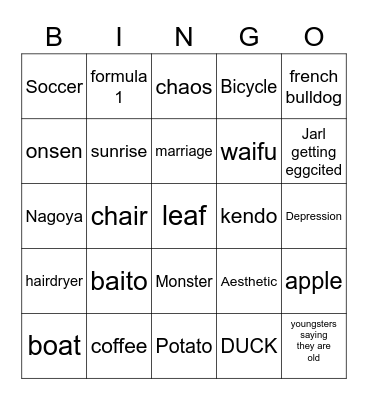 inner inner 4 Bingo Card