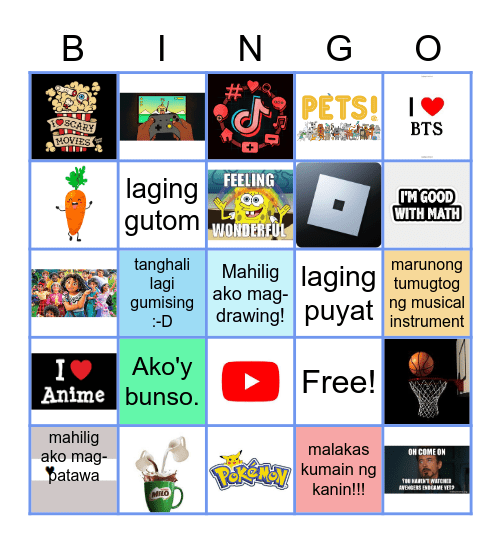 People Bingo - Pinoy kids Bingo Card