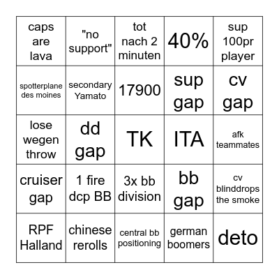 WoWs Random Bingo Card