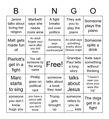 Easter Bingo Card