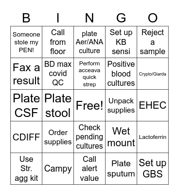 Lab Week 2022 Microbiology Bingo Card