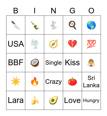 Mahmood & Lara Bingo Card