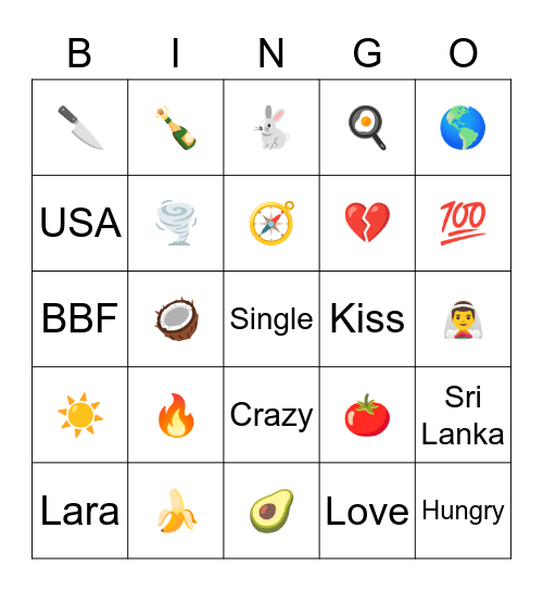 Mahmood & Lara Bingo Card