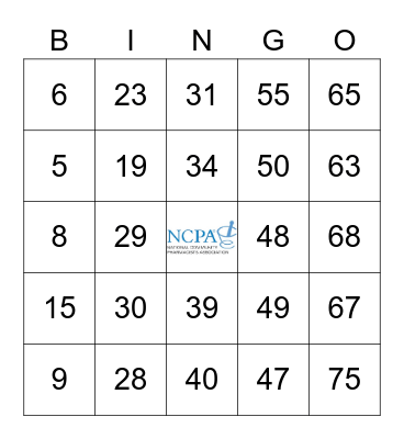 NCPA Bingo Card
