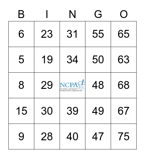 NCPA Bingo Card