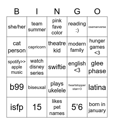 ELIIIII Bingo Card