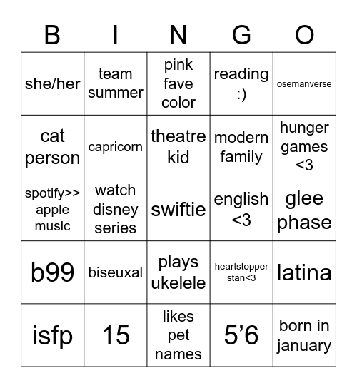 ELIIIII Bingo Card