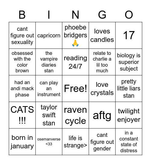 lex Bingo Card