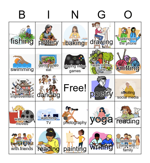 Leisure BINGO Card