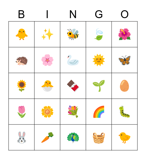 EASTER BINGO Card