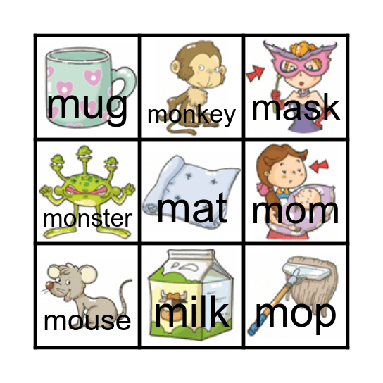 Phonics 2 unit 4 Mm Bingo Card