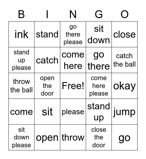 Sit Down, Please! Bingo Card