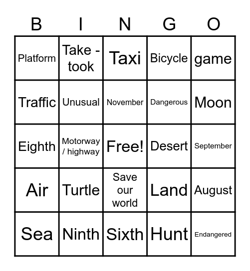 REVIEW VOCAB LV4 Bingo Card