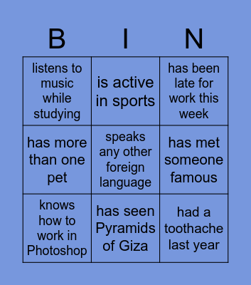Indirect questions Bingo Card