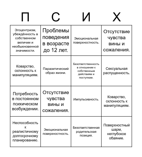 Тест на склонность к убийству по картинкам