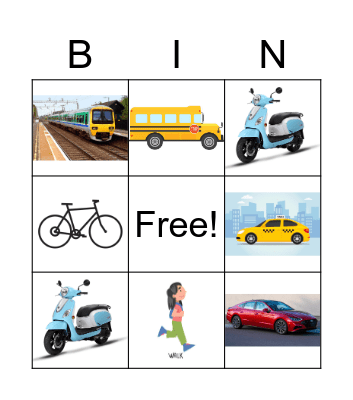 Transportation Bingo Card