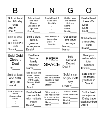 April 2022 Sales Bingo Card