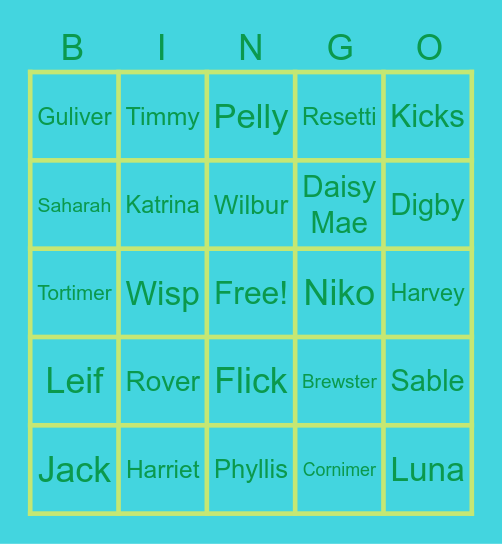 A Lot of Acnh Special characters Bingo Card