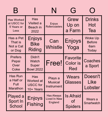 Human Bingo Card