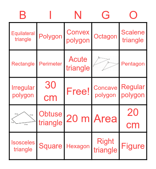 Polygons Bingo Card