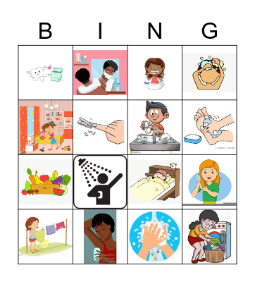 Personal Hygiene Bingo Card