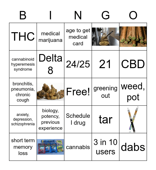 Marijuana Bingo Card