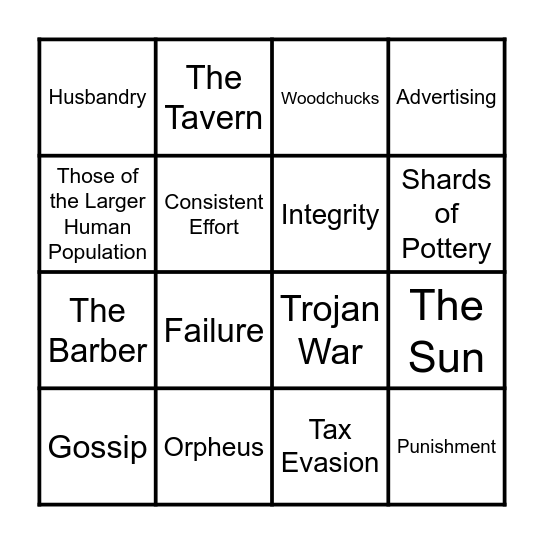Chapters 7 & 8 Bingo Card