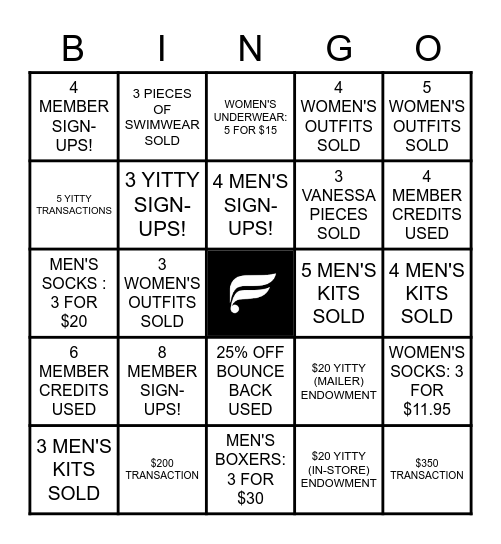 FAB FAM Bingo Card