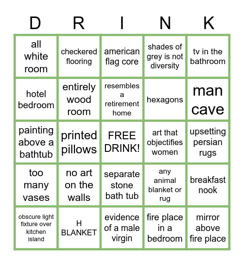 HOUSE JUDGING TIME Bingo Card