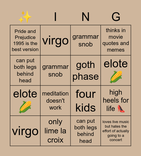 WHAT DO YOU HAVE IN COMMON WITH Bingo Card