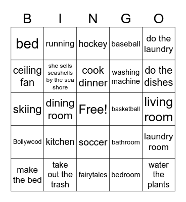 Review Bingo! Bingo Card