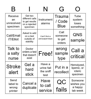 LAB WEEK Bingo Card