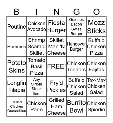 Distillery Bingo Card