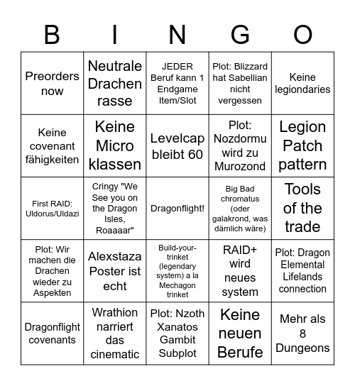 Expansion Reveal Bingo Card