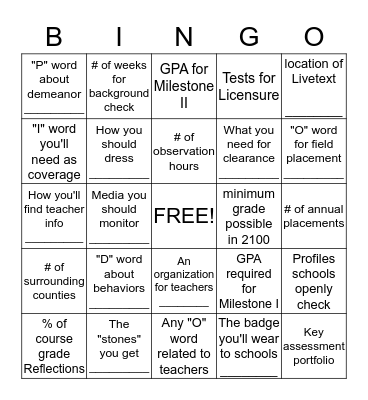 Dr. Barron Bingo Card