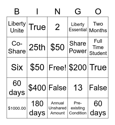 Guideline Questions Bingo Card