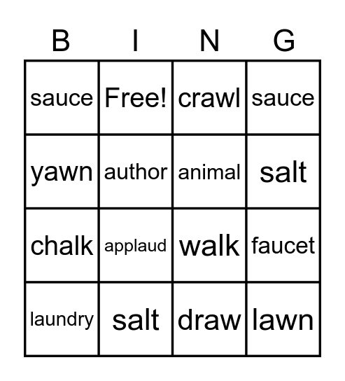Module 30 Bingo Card