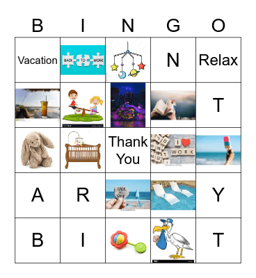 Brittany Celebration & Vacation Bingo Card