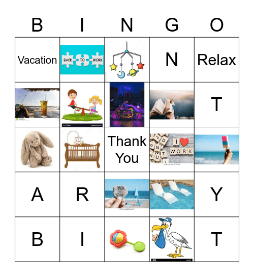 Brittany Celebration & Vacation Bingo Card