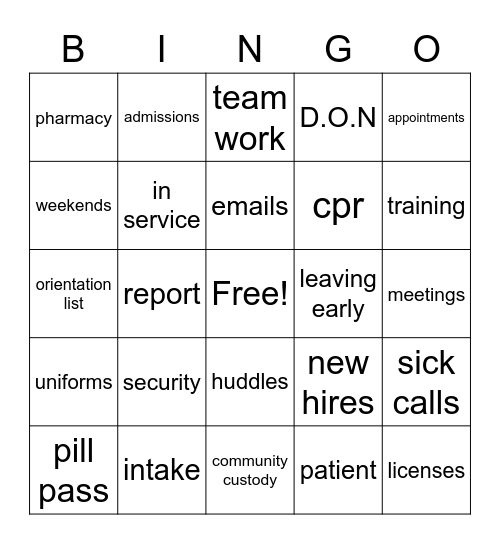 Mediko  RCJC Bingo Card