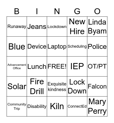 COTTING ORIENTATION BINGO Card