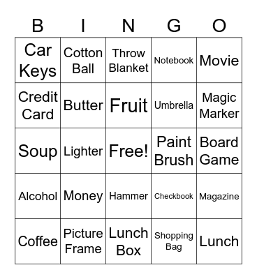 Scavenger Hunt 3 Bingo Card