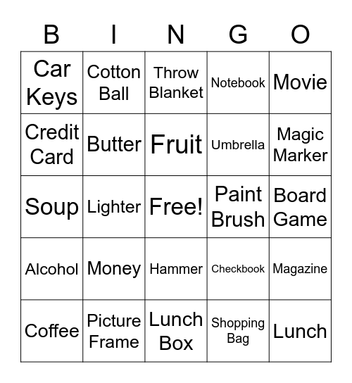 Scavenger Hunt 3 Bingo Card