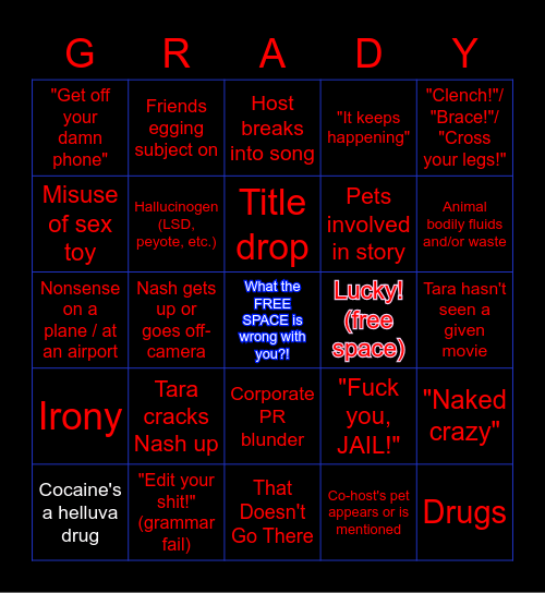 What the Bingo is WRONG With You?! MK V Bingo Card