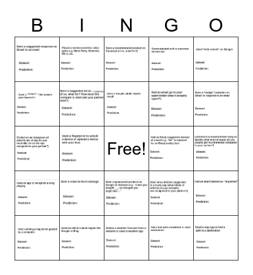 AI Bingo Card