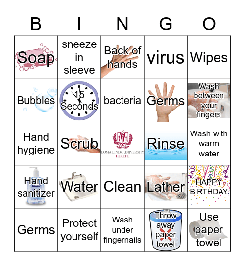 Hand Hygiene Bingo Card