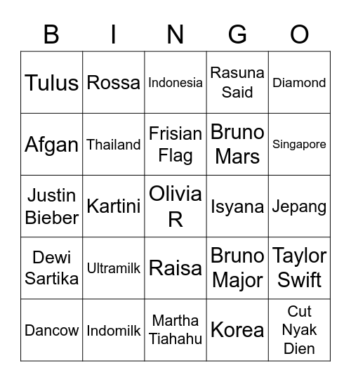 JW BINGO Card